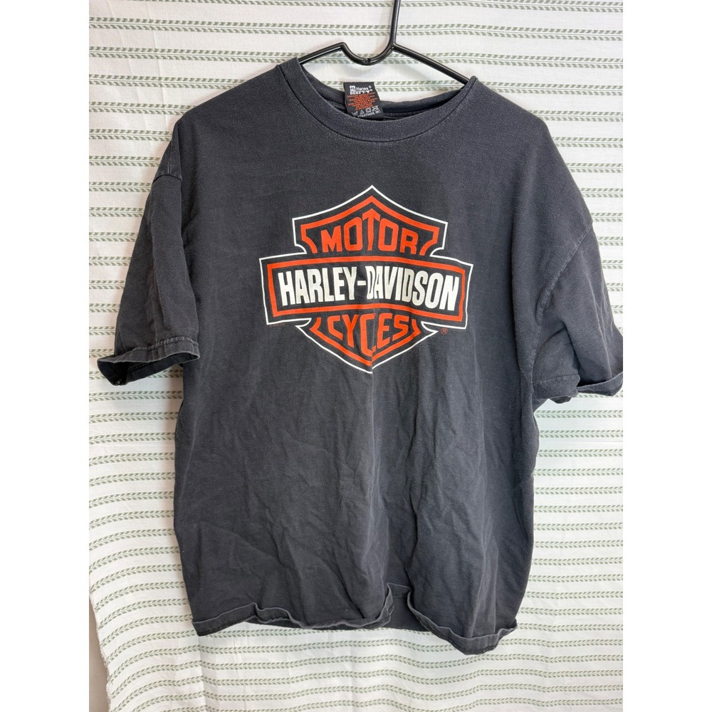 Harley-Davidson 90s Mens T-Shirt Black West Virginia Hog Graphic Beefy-T Size XL